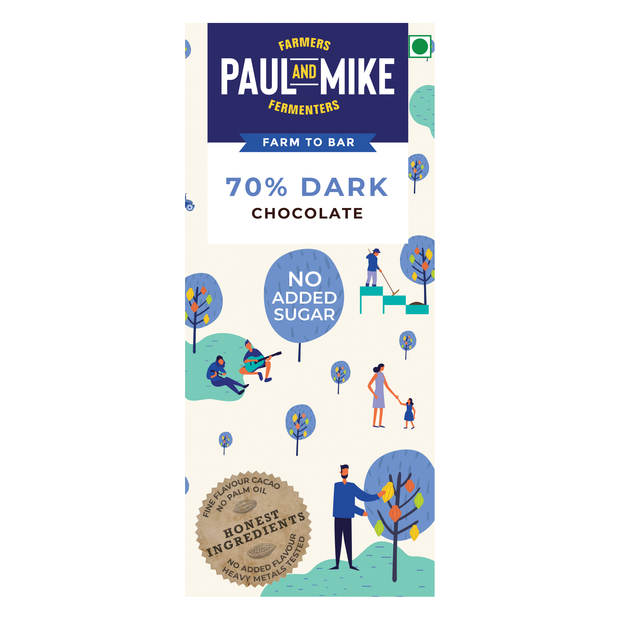 70% Dark Plain Chocolate | No Added Sugar | Vegan Friendly